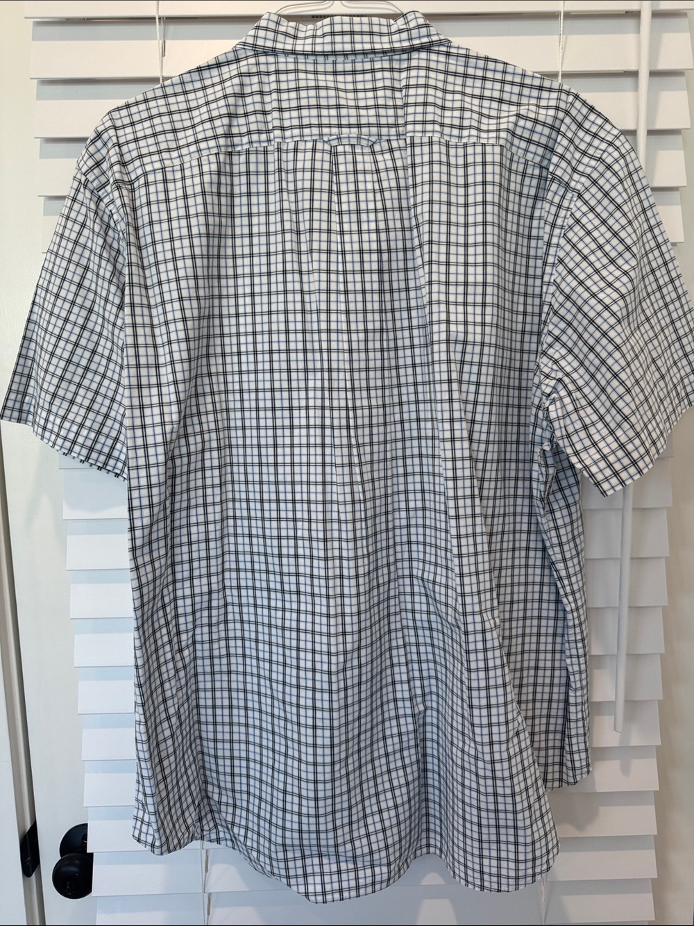Nautica Men’s XXL Button Down Blue Plaid 100% Cotton Short Sleeve Dress Shirt - Picture 8 of 14